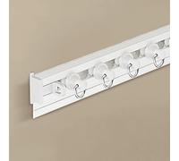 Tringles à rideaux, rail de rideau auto-adhésif for plafond ou mur, sans perçage, rail de rideau de plafond, tringle à rideau adhésive for fenêtres, armoires, salle de bain, rideau de douche(Side Whit