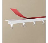 Tringles à rideaux, rail de rideau auto-adhésif for plafond ou mur, sans perçage, rail de rideau de plafond, tringle à rideau adhésive for fenêtres, armoires, salle de bain, rideau de douche(Top White