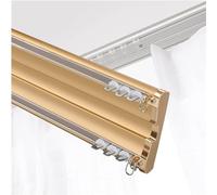 Tringles à rideaux robustes, support de plafond double rail, 1 m à 5 m, ensemble de rails de rideaux de plafond réglables pour salon et chambre à coucher (taille : 1 m, couleur : or)