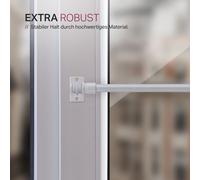 Tringles de cafés blanc perle 125-225 cm + supports de serrage