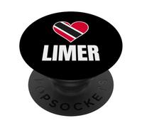 Trinidad Tobago Limer Heart Flag Caribbean Pride Culture PopSockets PopGrip Adhésif