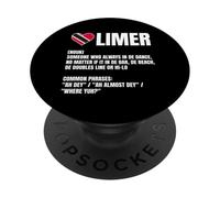 Trinidad Tobago Limer Word Def Heart Flag Caribbean Pride PopSockets PopGrip Adhésif