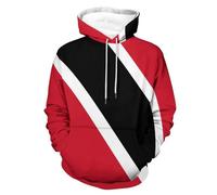 Trinité-Et-Tobago Drapeau National Sweat À Capuche Imprimé Unisexe - Veste Vintage À Capuche, Sweat-Shirt Imprimé 3D, Grande Taille, Style Décontracté, avec Poche, pour Homme Et Femme