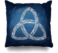 Trinité Triquetra Celtes Corps Esprit Histoire Tatouage Spirituel Livre De Magie Mythologie Taie Oreiller Decorative Housse De Coussin Moderne Housses De Coussins pour Jardin Lit 45X45Cm