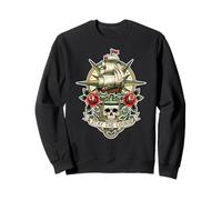 Trinity Love Clothing Company Stay The Course Tattoo Skull Ship Sweatshirt
