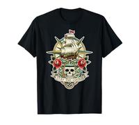 Trinity Love Clothing Company Stay The Course Tattoo Skull Ship T-Shirt
