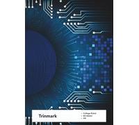 Trinmark College Ruled Notebook A4 - Futuristic Tech Circuit Design - 60 Sheets (120 Pages) - Cyber Blue: Stylish Writing Journal for School, Work, or Notes - Digital Tech Cover Design
