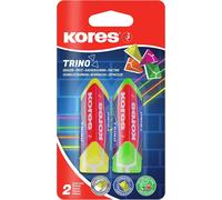Trino : Gommes Triangulaires Colorées En Pvc Avec Pochette Papier, Non Toxiques Et Adaptées Aux Enfants, Fournitures Scolaires Et De Bureau, 60 X 20 X 18 Mm, Paquet De 2 En 4 Couleurs Fluo[Z100]