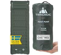 Trinordic Matelas Gonflable Camping Épais - 12 cm Extra Épais et Large avec Pompe à Pied et Oreiller - Matelas Gonflable 1 Place Léger pour Aventures en Plein Air, Randonnée, Bikepacking