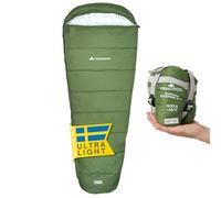 Trinordic Sac de Couchage Léger - 900g, Extra Long avec Fermeture Éclair Anti-Blocage - Sac de Couchage Adulte d'Été, Compact et Ultraléger pour la Randonnée, Les Aventures à Vélo