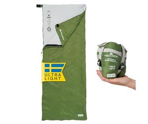 Trinordic Sac de Couchage Rectangulaire Ultraléger - avec Fermeture Éclair Anti-Coincement - Sac de Couchage Adulte d'Été Compacts - Camping, Randonnée, Trekking, Bikepacking et Voyage