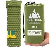 TRINORDIC Tapis de Camping Gonflable Ultraléger avec Oreiller - Matelas Pneumatique Simple pour Un Confort Optimisé - Matériel de Camping Durable et Léger pour Aventures en Plein Air
