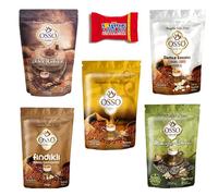 Trinovi Osso Menengiç, Dibek, noisette, café mastic et café ottoman, 5 x 200 g, variétés traditionnelles, café fraîchement moulu, plaisir aromatique, café moulu