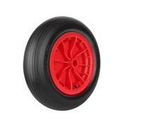Trintion Roue de brouette de 14 pouces 3,5 à 8 en polyuréthane anti-crevaison - Pneu de rechange robuste pour chariot de jardin, brouette, kart, remorque, camion (rouge)