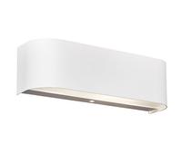 TRIO, Applique, Adriano incl. 2 x LED,SMD,3,2 Watt,3000K,300 Lm. Verre mat, Blanc, Corps: Aluminium, Blanc L:30,0cm, H:6,0cm, P:8,0cm IP20,OSRAM Inside,Point lumineux en haut et en bas,Montage au mur