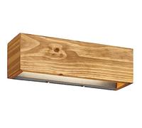 TRIO, Applique, Brad incl. 1 x LED,SMD,13,5 Watt,3000K,1500 Lm. Corps: Bois naturel, couleur de bois L:37,0cm, H:11,0cm, P:11,0cm Point lumineux en haut et en b