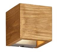 TRIO, Applique, Brad incl. 1 x LED,SMD,4,3 Watt,3000K,430 Lm. Corps: Bois naturel, couleur de bois L:11,0cm, H:11,0cm, P:11,0cm OSRAM Inside