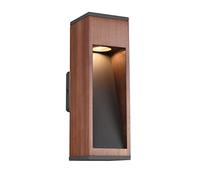 Trio, Applique, Canning 1xGU10, max.5,0 W Corps: Bois naturel, couleur de bois L:10,0cm, L:12,0cm, H:30,0cm IP44