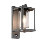 Eclairage mural Trio Mersey Applique murale extérieure moderne à 2 lumières Anthracite IP44 avec capteur crépusculaire
