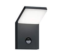 TRIO, Applique, Pearl incl. 1 x LED,SMD,9,0 Watt,3000K,900 Lm. Plastique, Blanc, Corps: Fonte daluminium, Anthracite L:10,0cm, L:10,0cm, H:16,0cm IP54,Détecteur de mouvement,Montage au mur