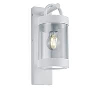 TRIO, Applique, Sambesi 1xE27, max.28,0 W Plastique, Transparent claire, Corps: Fonte daluminium, blanc mat L:12,5cm, H:33,0cm, P:18,0cm Détecteur de crépuscule,Montage au mur,IP44
