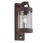 TRIO, Applique, Sambesi 1xE27, max.28,0 W Plastique, Transparent claire, Corps: Fonte daluminium, Rouille L:12,5cm, H:33,0cm, P:18,0cm Détecteur de mouvement,Montage au mur,IP44