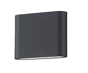 TRIO, Applique, Thames II incl. 2 x LED,SMD,2,5 Watt,3000K,260 Lm. Corps: Fonte daluminium, Anthracite L:11,5cm, H:9,0cm, P:3,0cm IP54,Point lumineux en haut et en bas,Montage au mur