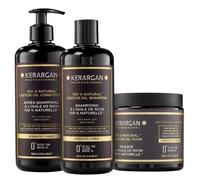 Trio capillaire anti-chute - KERARGAN - Huile de ricin - Aloe vera - Kératine - Sans sulfate