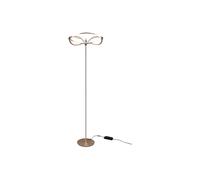 Trio Charivari Lampadaire Led Intégré Moderne En Laiton Mat 3000k Avec Interrupteur Au Pied Marron