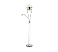 Trio Leuchten Chris 478310206 Lampadaire LED en métal chromé avec abat-jour en acrylique 22 W et LED 3,8 W 52 x 30 x 180 cm