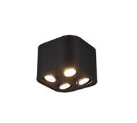 Trio Cookie Downlight Moderne À 4 Lumières Monté En Surface, Noir Mat Multicolore