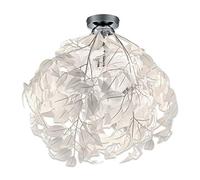 Trio Cromo Leavy R60461001 Plafonnier Nickel Métal Mat Abat-Jour Plastique Blanc 1 x E27