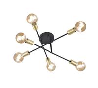 Trio Leuchten 606700632 Cross Plafonnier, Métal, E27, 1 W, Noir Mat, 56.6 x 56.6 x 19.100000000000001 cm