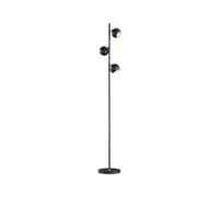 Trio Dakota Lampadaire Moderne À 3 Lumières Multi-Bras Noir Mat Avec Interrupteur Au Pied Noir