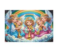 Trio d'Anges Parmi Les Fleurs 1000 Pieces Casse-tête pour Ado en Carton Haute Densité Épais Facile Débutant Jeu De Société Soirée Entre Amis Cadeau Fête des Pères 1000 PCS