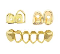 Trio de bijoux en laiton galvanisé respirant avec double face creuse, longueur 4 cm, idéal pour un usage quotidien décontracté, double creux, taille unique, Comme décrit, Comme décrit.