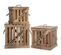 Trio de boites cagette Colonial en bois Marron G