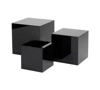 Trio de boîtes de rangement en acrylique transparent for exposer vos trésors, noir(Black)