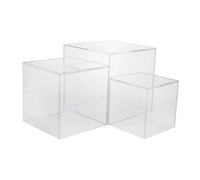 Trio de boîtes de rangement en acrylique transparent for exposer vos trésors, noir(Transparent)