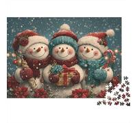Trio de bonhommes de Neige 1000 Pièces Puzzles pour Adultes, Un Jeu De Dexérité Très Difficile Puzzle Jeu Éducatif l'art De La Décoration Moderne 52x38cm/1000pcs