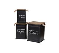 - Trio de caisse de rangementen métal Loft - H 51 cm. - Noir et Bois