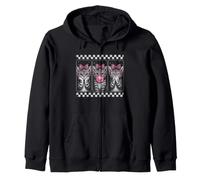 Trio de Chatons pour Filles - Motif Chat - Rose Bonbon Sweat à Capuche