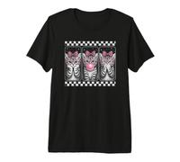 Trio de Chatons pour Filles - Motif Chat - Rose Bonbon T-Shirt Haut de Gamme