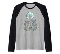 Trio de Chats Mystiques sous la Lune Éclairée Manche Raglan