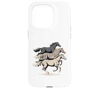 Trio de Chevaux au Galop Western Mustang Spirit Coque pour iPhone 15 Pro