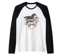 Trio de Chevaux au Galop Western Mustang Spirit Manche Raglan