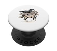 Trio de Chevaux au Galop Western Mustang Spirit PopSockets PopGrip Adhésif