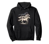Trio de Chevaux au Galop Western Mustang Spirit Sweat à Capuche