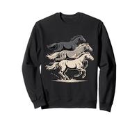 Trio de Chevaux au Galop Western Mustang Spirit Sweatshirt