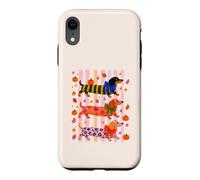 Trio de Chiens en Forme de Teckel d'automne avec nœuds et citrouilles Coque pour iPhone XR